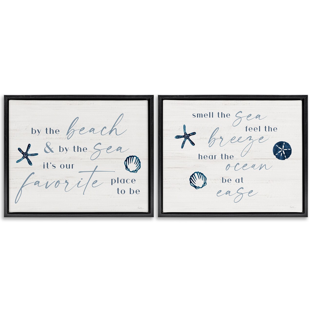 Stupell Industries Beach Lover Heartfelt Phrases 2pc Floating Frame Set By Natalie Carpentieri
